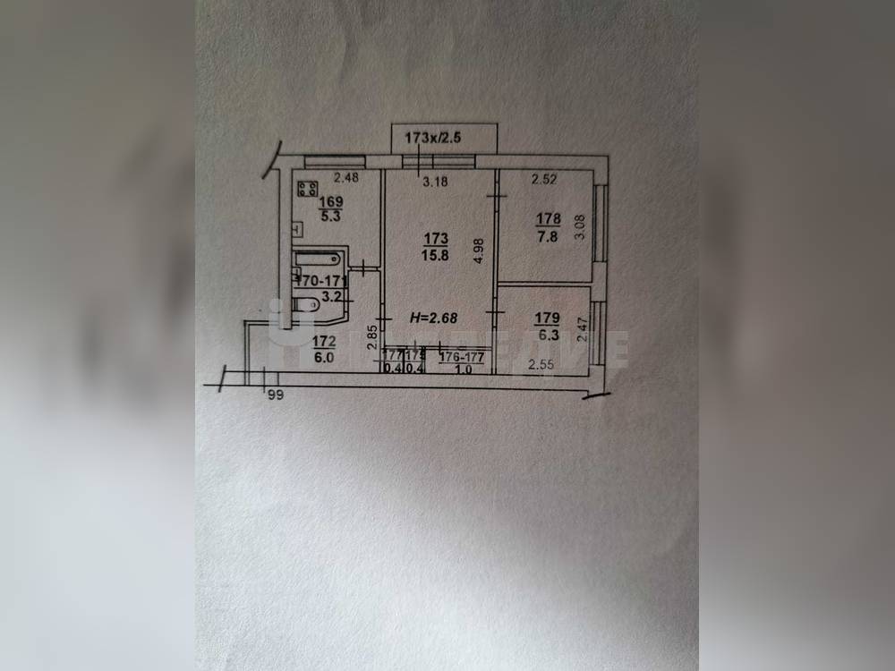 3-комнатная квартира, 50 м2 5/5 этаж, ЗЖМ, ул. Зорге - фото 1