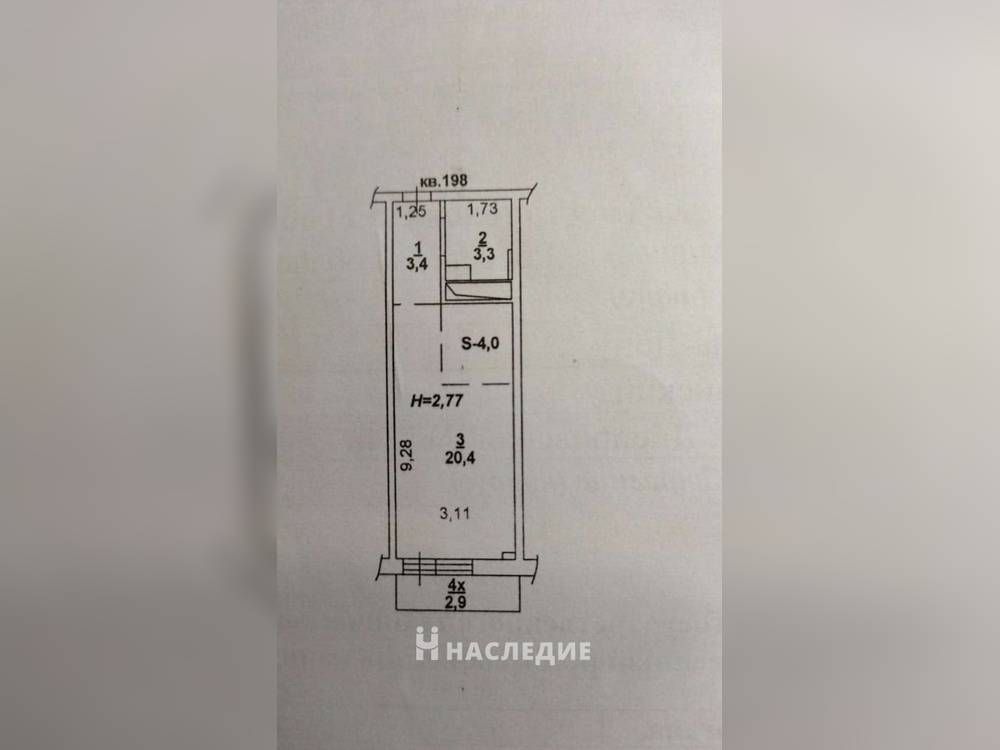 1-комнатная квартира, 27 м2 6/17 этаж, Чкаловский, пер. Днепровский - фото 1