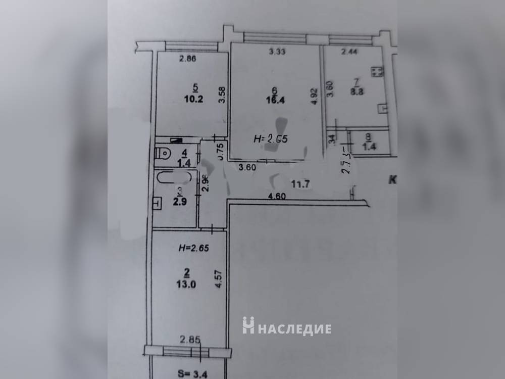 3-комнатная квартира, 69.2 м2 4/9 этаж, Нариманова, пр-кт. Михаила Нагибина - фото 10