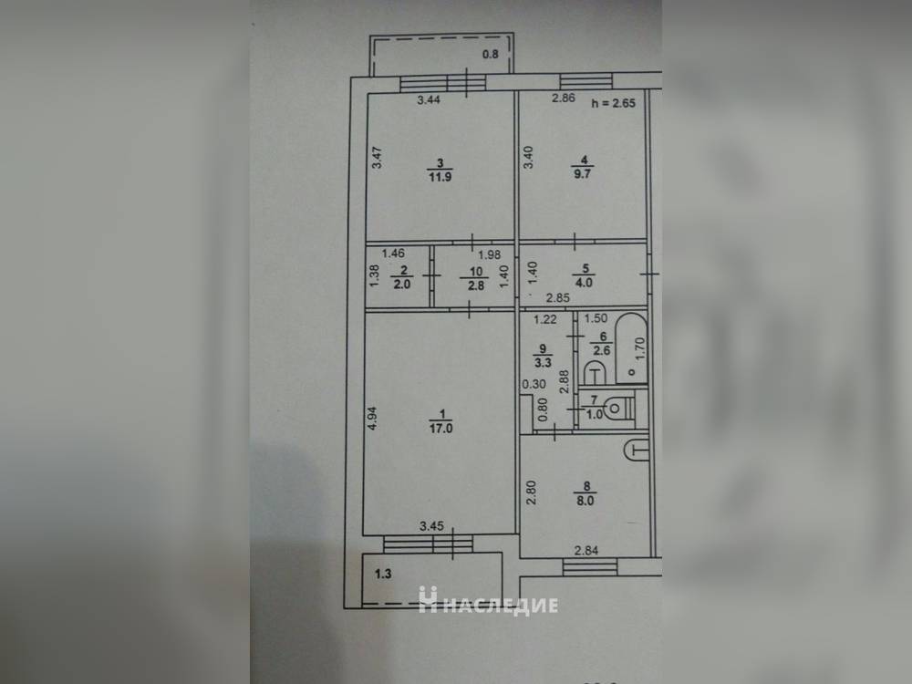 3-комнатная квартира, 62.3 м2 4/5 этаж, В-8, пр-кт. Мира - фото 17